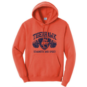 Tigerhawk Strength Unisex Fleece Hooded Sweatshirt-Orange