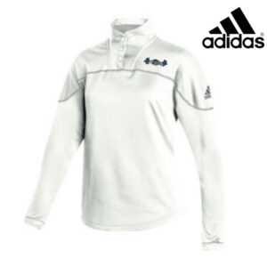 Tigerhawk Strength Adidas Women’s Stadium 1/4 snap pullover – WHITE (medium only)