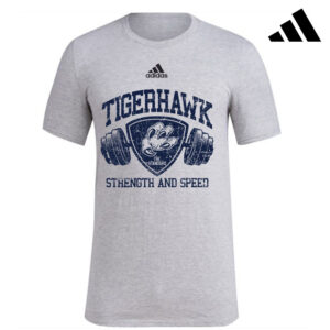 Tigerhawk Strength Adidas Fresh Badge of Sport short sleeve 100% ringspun cotton Tee – Medium Grey Heather