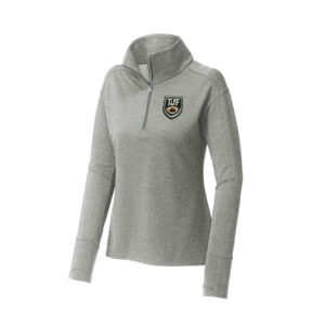 Tiger Junior Football Women’s Sport-Wick Flex Fleece 1/4 Zip – Light Grey Heather
