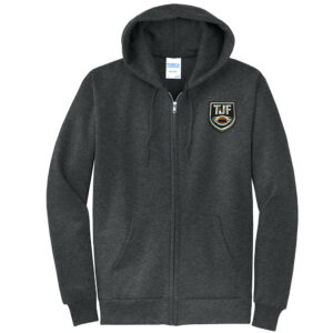 Tiger Junior Football Core Fleece Full-Zip Hooded Sweatshirt – Black Heather