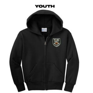 Tiger Junior Football Core Fleece Full-Zip Hooded Sweatshirt YOUTH – Jet Black