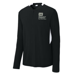 US Army Corps Engineers Sport-Tek Men Club 1/4-Zip Pullover-Black/White