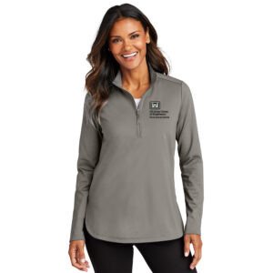 US Army Corps Engineers Port Authority Ladies C-FREE Double Knit 1/4-Zip-Smoke Grey