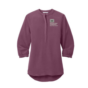US Army Corps Engineers Port Authority Ladies 3/4-Sleeve Textured Crepe Tunic-Purple Mist