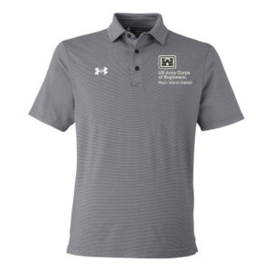 US Army Corps Engineers Under Armour DRIVE Team Stripe Premium Polo – BLACK