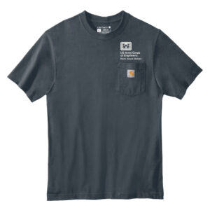 US Army Corps Engineers Carhartt Men Workwear Pocket Short Sleeve cotton T-Shirt-BlueStone