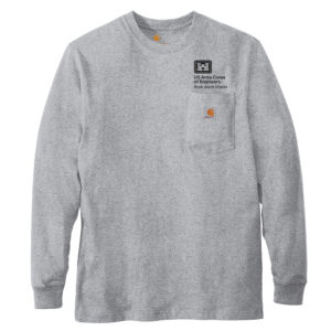 US Army Corps Engineers Carhartt Workwear Pocket Long Sleeve T-Shirt-Heather Grey