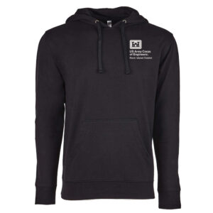 US Army Corps Engineers Next Level Apparel Unisex Laguna French Terry Pullover Hooded Sweatshirt-Black/Black