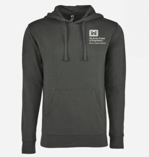 US Army Corps Engineers Next Level Apparel Unisex Laguna French Terry Pullover Hooded Sweatshirt-Heavy Metal