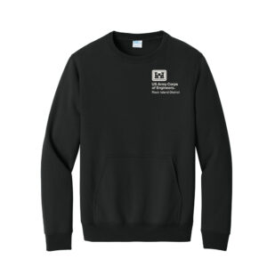 US Army Corps Engineers Unisex Core Fleece Crewneck Pocket Sweatshirt-Black