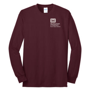US Army Corps Engineers Unisex Cotton Long Sleeve Tee-Maroon