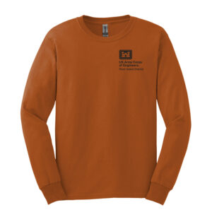 US Army Corps Engineers  Unisex Cotton Long Sleeve Tee-Texas Orange