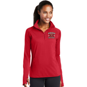 Union Softball Sport-Tek Ladies Sport-Wick Stretch 1/2-Zip Pullover-Red