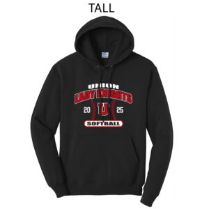 Union Softball Tall Fleece Hooded Sweatshirt-Black