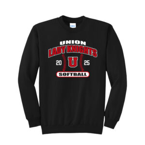 Union Softball Unisex Fleece Crewneck Sweatshirt-Black