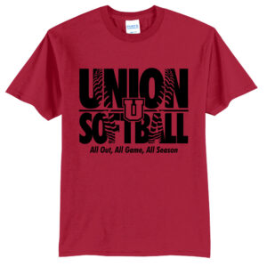 Union Softball Unisex Short Sleeve Tee-Red