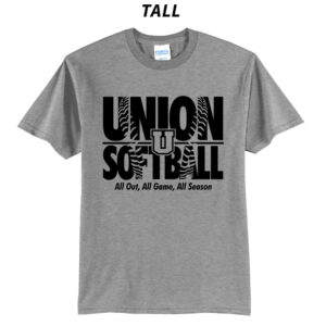 Union Softball Tall Short Sleeve Tee-Grey