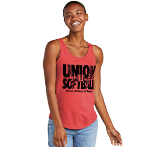 Union Softball District Women’s Relaxed Tri Blend Relxed Tank-Red Frost