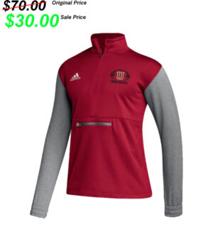 Union FB PG Adidas Team Issue color block 1/4 zip pullover -Power Red/Grey