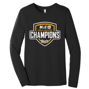Bett Girls Soccer Champs Bella and Canvas Unisex Jersey Long Sleeve Tee-Black