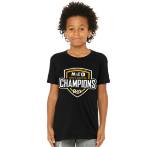 Bett Girls Soccer Champs BELLA and CANVAS YOUTH  Jersey Short Sleeve Tee-Black