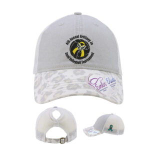 Brittney Jo 4th Annual Infinity Her Women’s Printed Visor with Mesh Back Cap-Grey/Snow Leopard