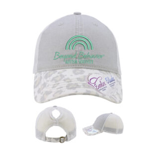 Beyond Behavior Infinity Her Women’s Printed Visor with Mesh Back Cap-Grey Snow Leopard