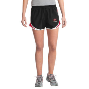 Clinton Cheer TG Sport Tek Ladies Cadence Short-Black/Red/White