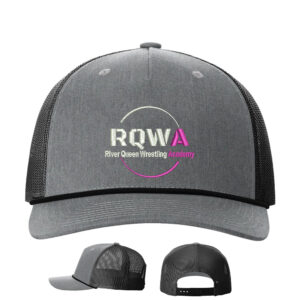 Clinton Girls WC Richardson Five Panel Trucker mesh snap back cap with ROPE-Heather Grey/Black