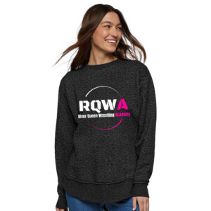 Clinton Girls WC LAT Women’s Weekend Fleece Crewneck Sweatshirt-Black Leopard