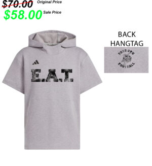 CPU Football PG Adidas  Dugout NWV Short Sleeve Hoodie-Medium Grey