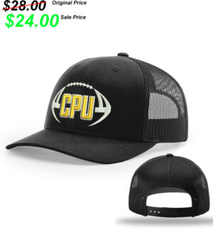CPU Football PG Richardson Pro Crown Mesh Back solid color Adjustable back cap Solid-Black