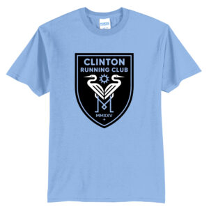 Clinton Running Club Unisex Short Sleeve Tee-Light Blue