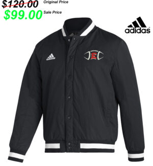DM East Football PG Adidas lined sideline jacket-BLACK/White (medium only)