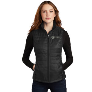 1st Gateway Port Authority Ladies Packable Puffy Vest-Deep Black