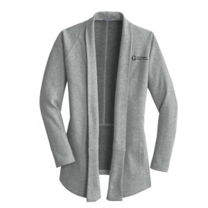 1st Gateway Port Authority Ladies Interlock Cardigan-Medium Grey