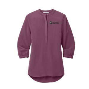 1st Gateway Port Authority Ladies 3/4-Sleeve Textured Crepe Tunic-Purple Mist