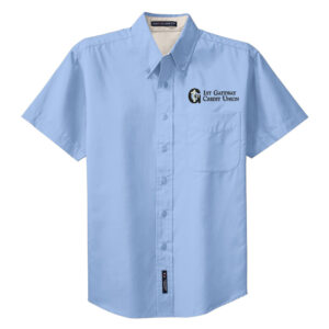 1st Gateway Port Authority Short Sleeve Easy Care Shirt Men-Light Blue/Stone