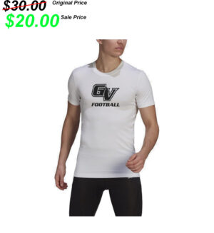 GV FB Gear PG adidas Men’s Techfit Short Sleeve Tee – White (M-3X)