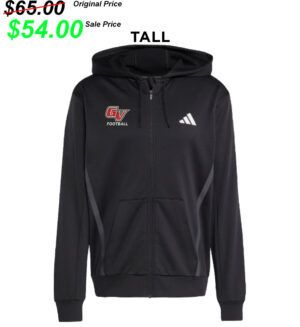 GV FB Gear Adidas Game and Go Full Zip performance hoodie Tall- BLACK