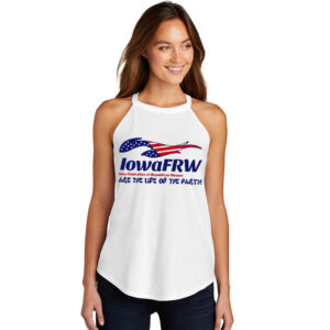 Iowa FRW District Made Ladies Perfect Tri Rocker Tank-White
