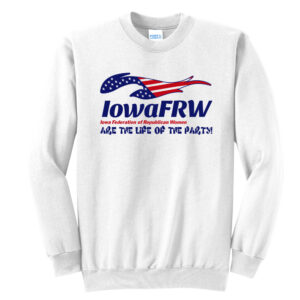 Iowa FRW Unisex Fleece Crewneck Sweatshirt-White