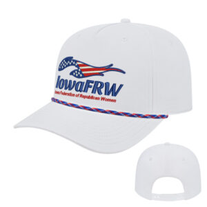 Iowa FRW Athletic Rope Cap-White/Red/White/Royal Rope
