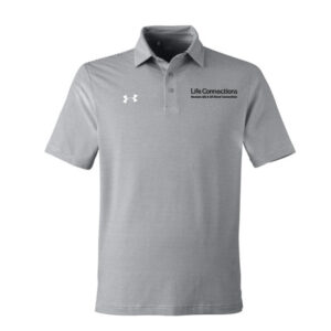 Life Connections Under Armour DRIVE Team Stripe Premium Polo – Mod Grey