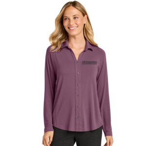 Life Connections Port Authority Women’s Luxe Knit Button Tunic-Purple Mist