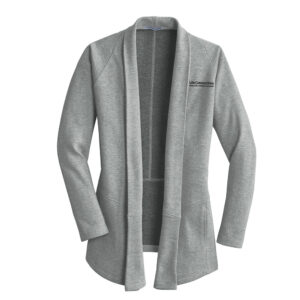 Life Connections Port Authority Ladies Interlock Cardigan-Medium Grey