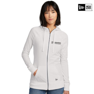 Life Connections New Era Ladies Sueded Cotton Full-Zip Hoodie-White
