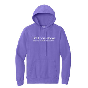 Life Connections Unisex Pigment-Dyed Pullover Hooded Sweatshirt-Amethyst