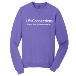 Life Connections Unisex Pigment-Dyed Crewneck Sweatshirt-Amethyst